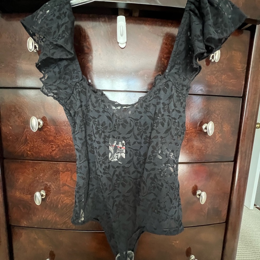 NWT Free People Black Lace Bodysuit